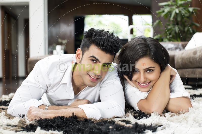 couple posing in jolly mood 