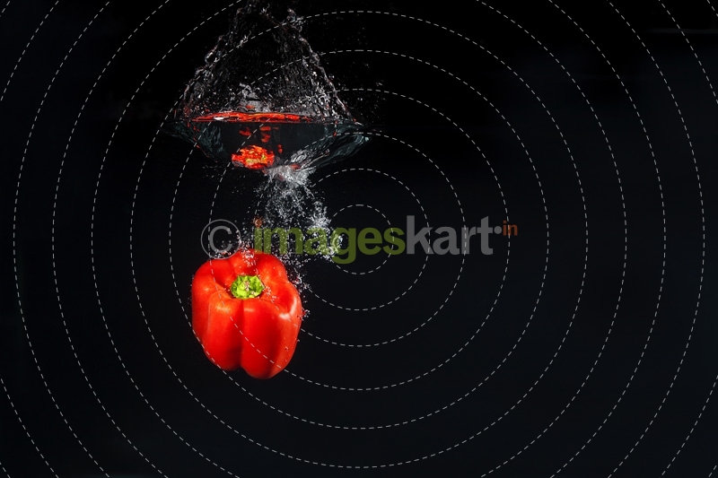 red capsicum in water 