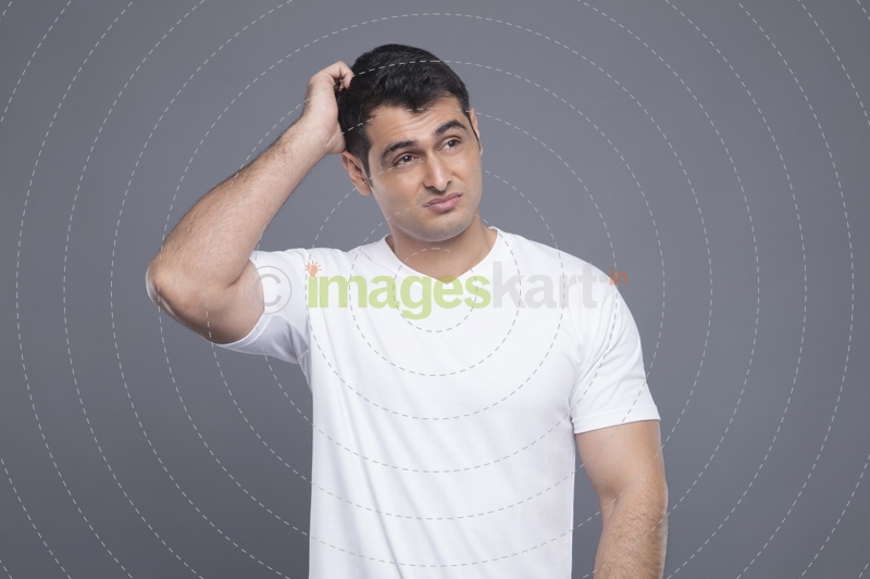 man thinking about something 