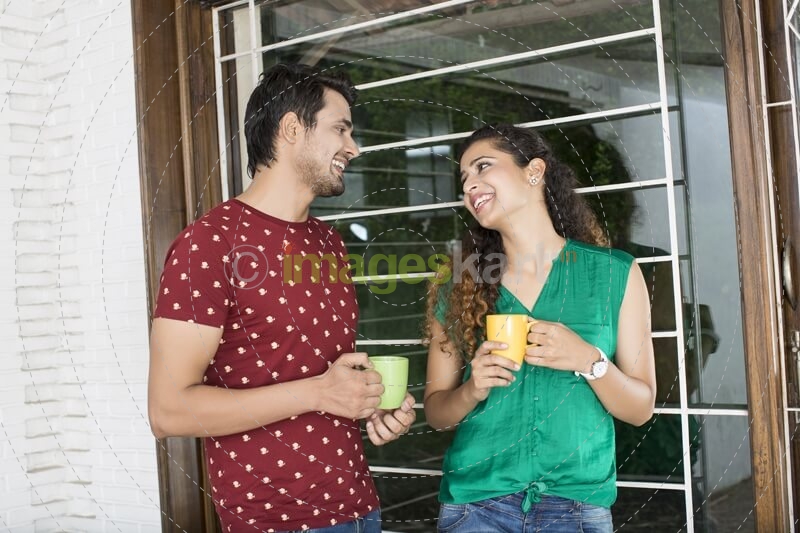 couple having coffee at home