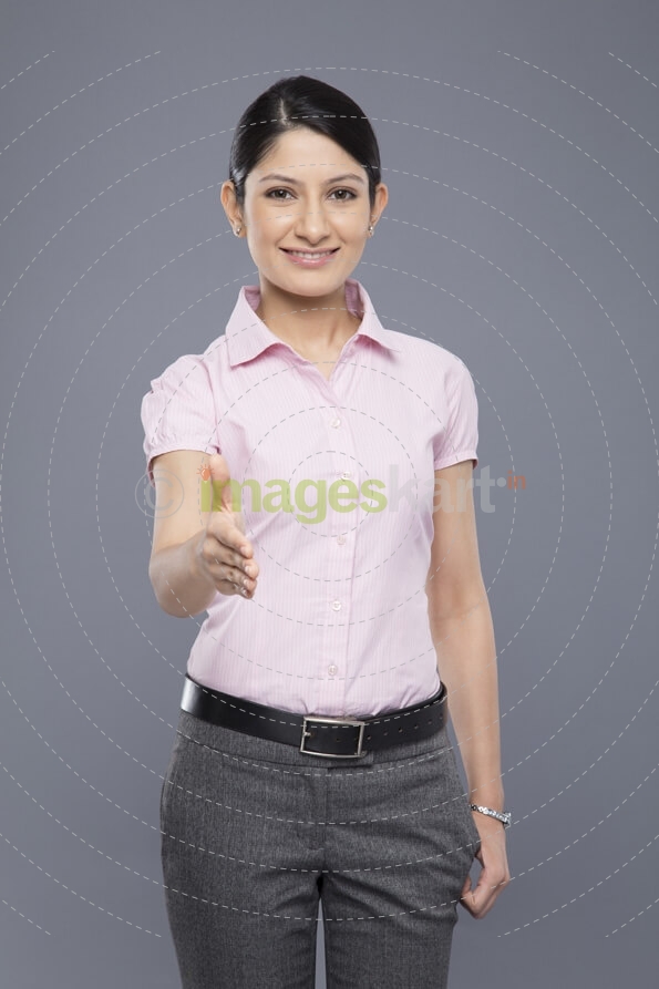 portrait of a businesswoman offering a handshake