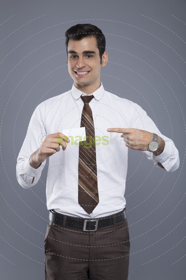 professional man with visiting card 