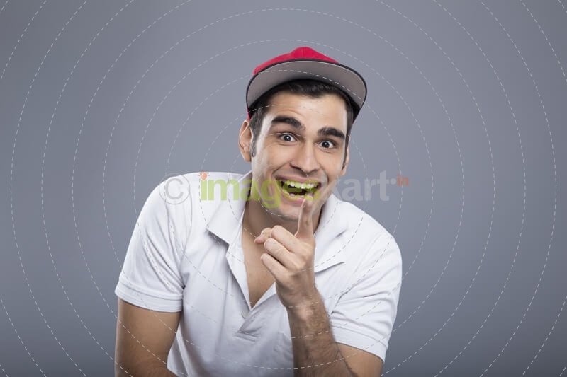man with childlike expressions 