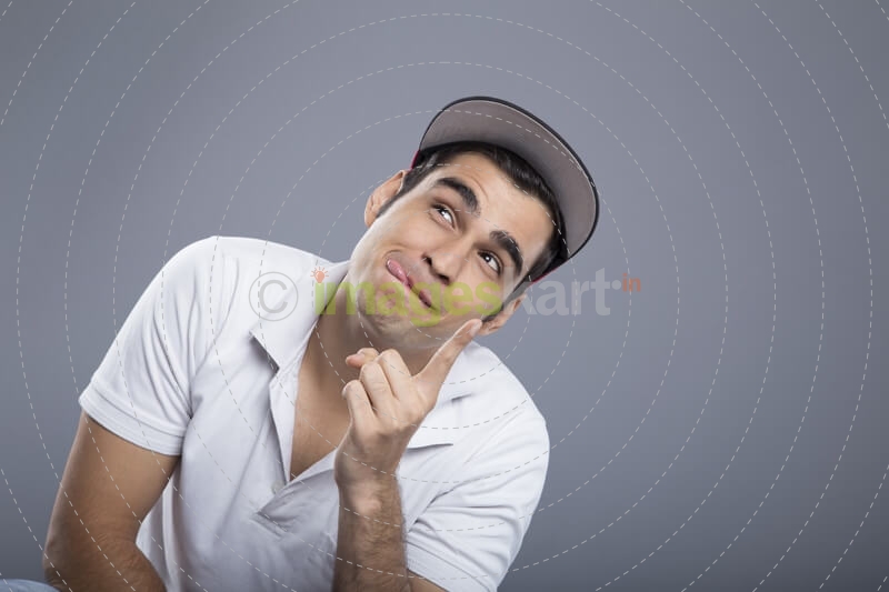 man with childlike expressions 