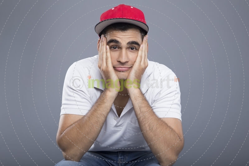 man with childlike expressions 