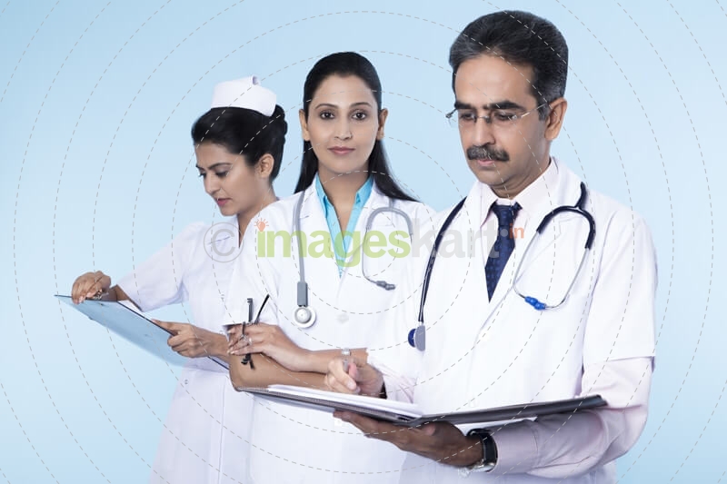 doctors working and checking reports