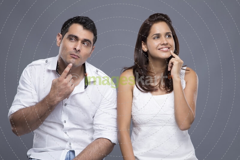 couple sitting and thinking about something