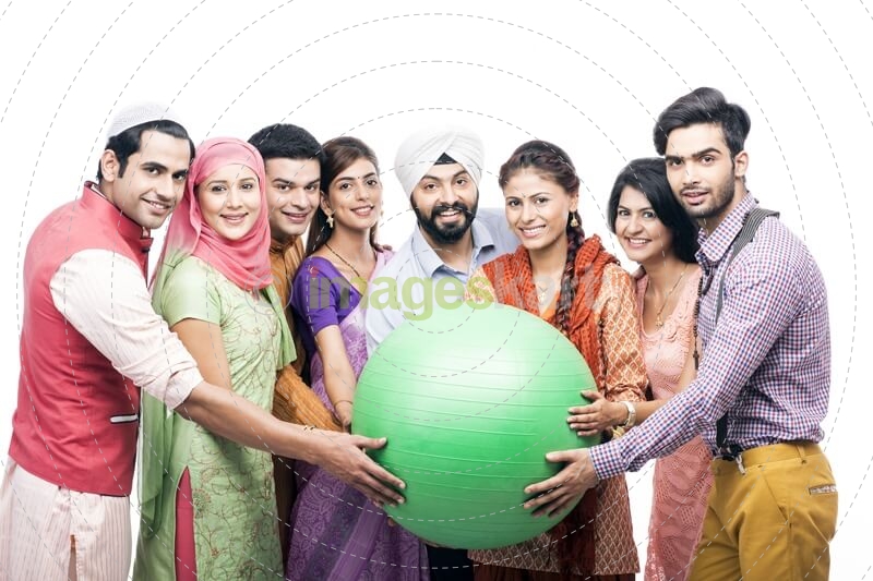 people from all religions with a ball