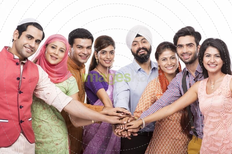 people from all religions standing together