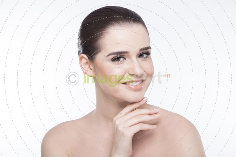 girl posing with her perfect smooth skin