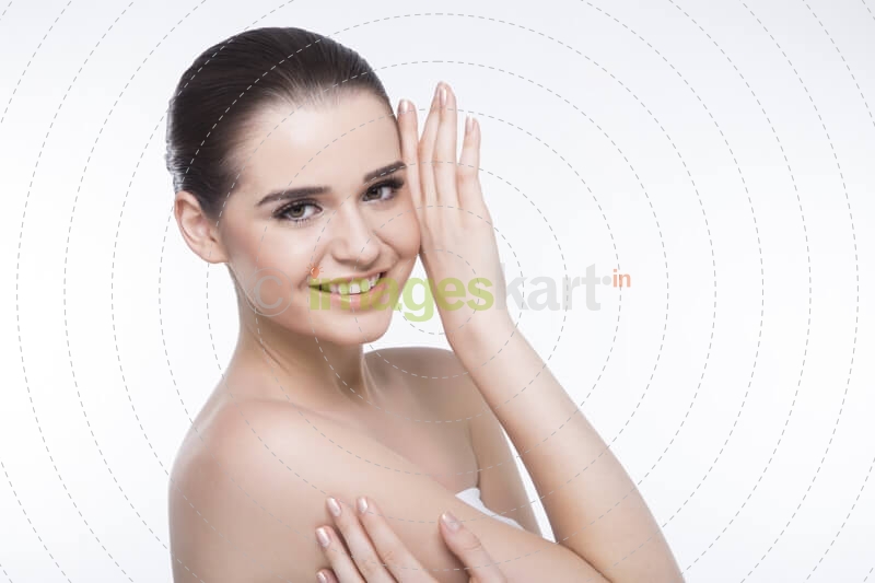 smooth skin of a girl posing for the camera