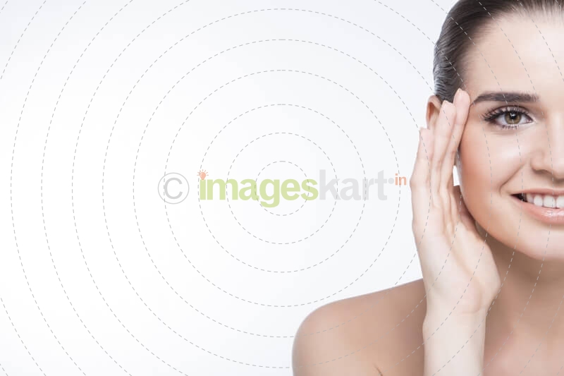 half image of a girl showing her face