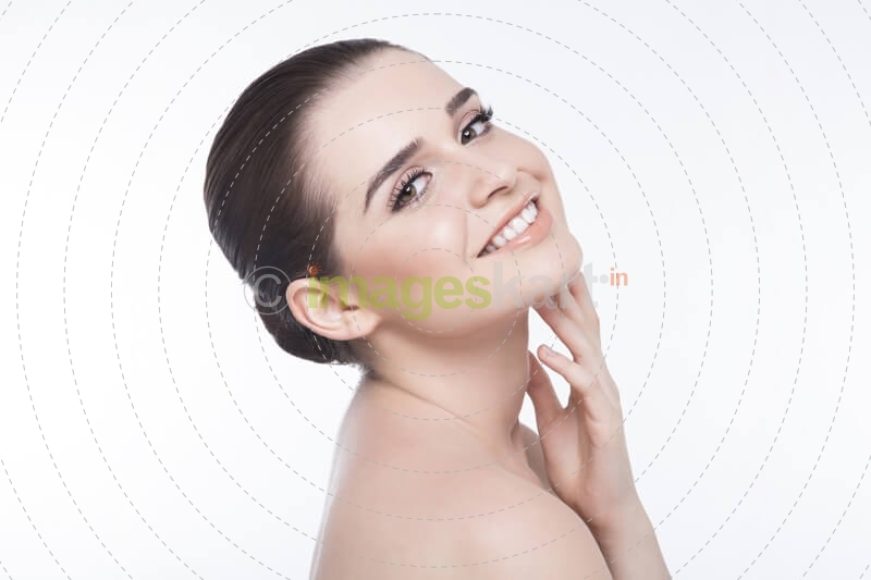 young girl showing skincare 