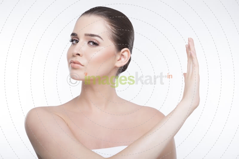 beautiful girl saving her skin from dirt