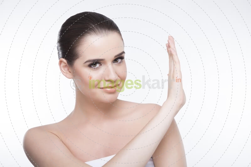 girl showing skincare 