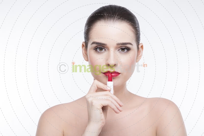 girl with lipstick