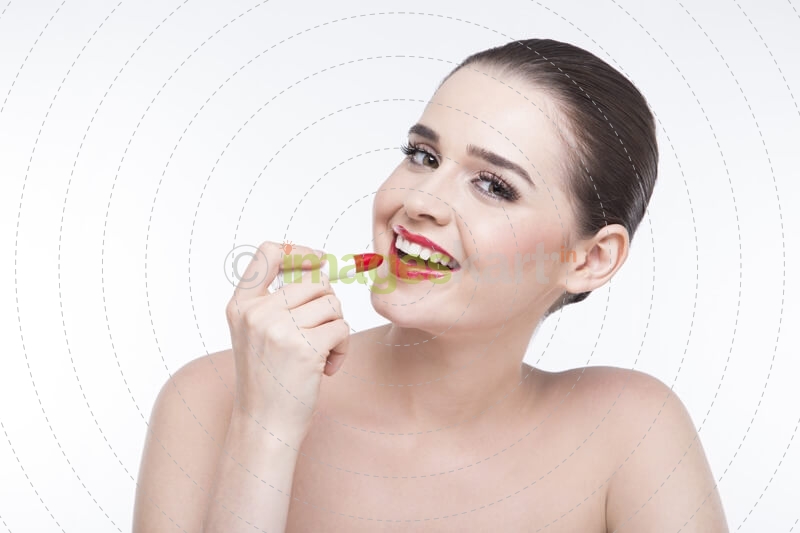 girl with lipstick