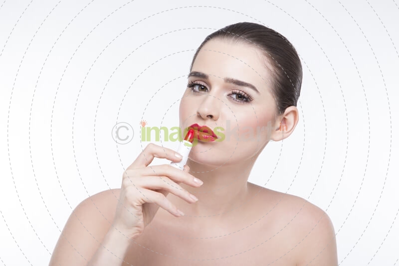 girl with lipstick