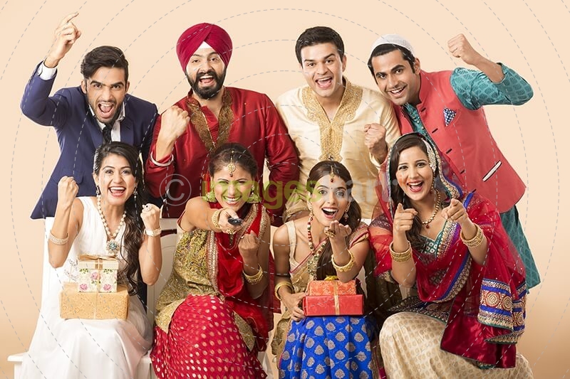 indians in cheerful gesture