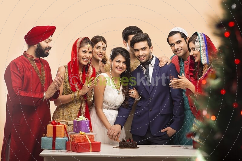 group of indian people celebrating birthday