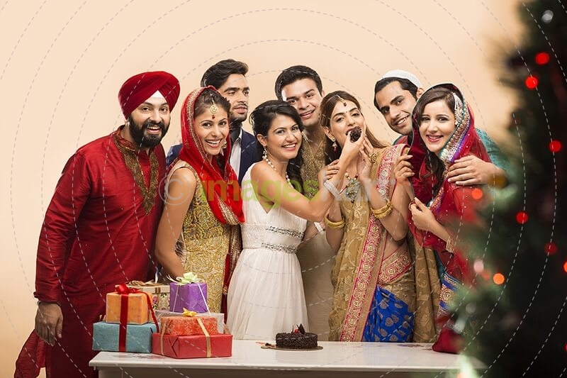 group of indian people celebrating birthday