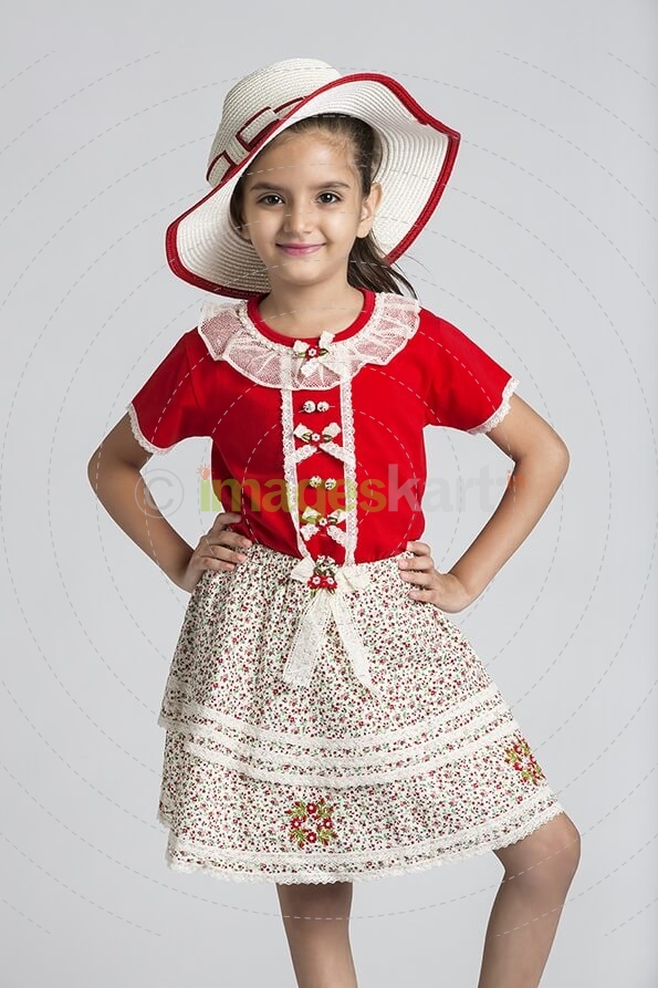 cute little girl posing wearing hat