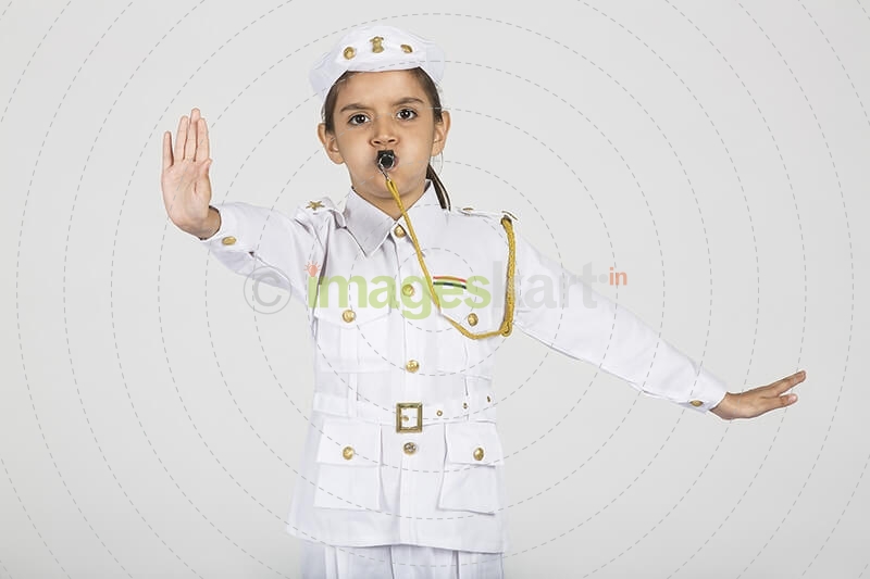 child as traffic police