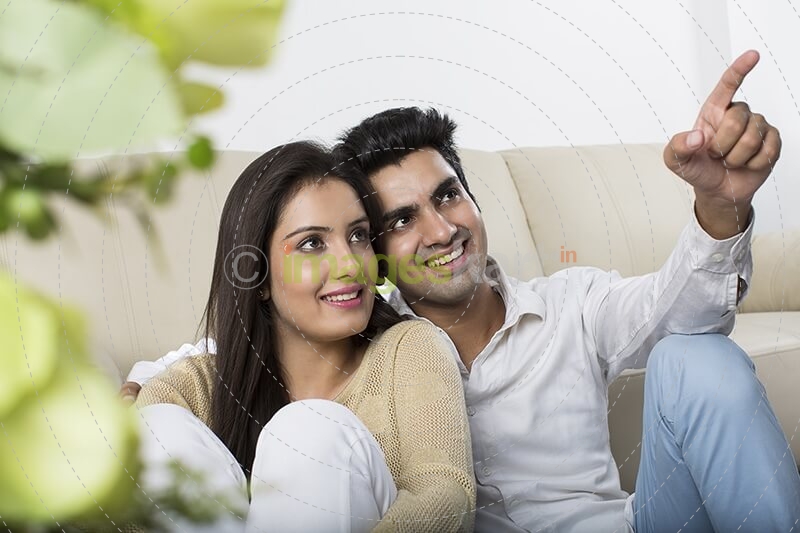 couple romancing at home