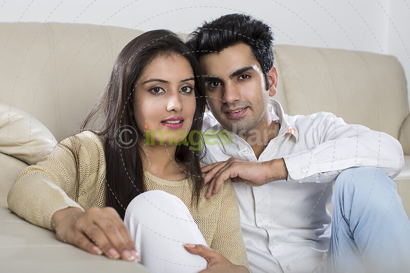 couple romancing at home