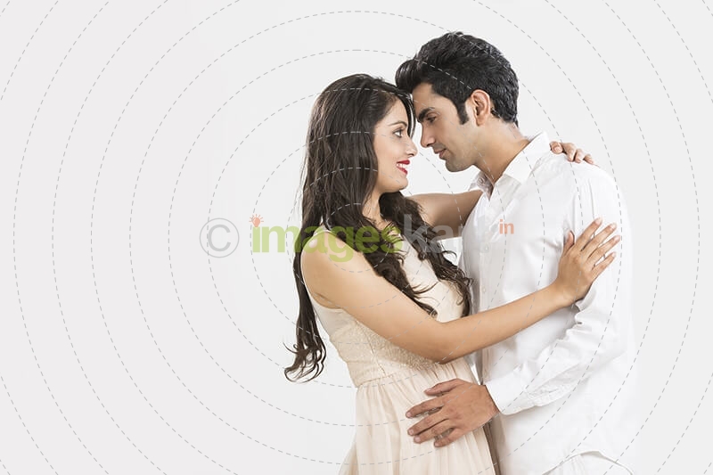 young couple romancing