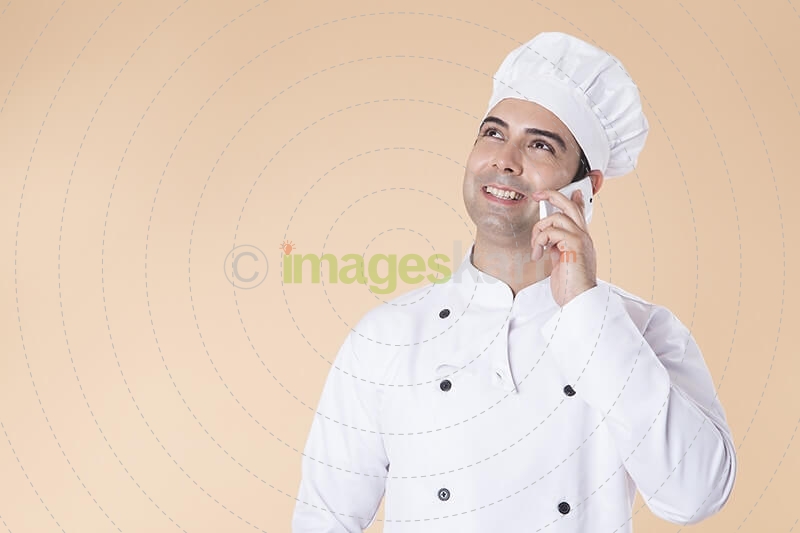 chef talking on phone