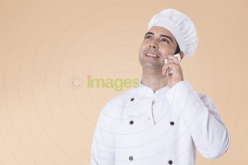 chef talking on phone