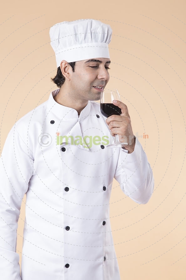 chef tasting wine 