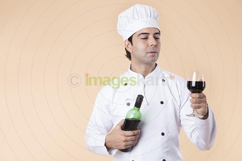 chef tasting wine 