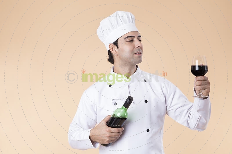 chef tasting wine 