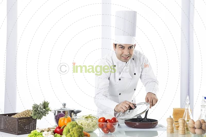 chef checking food