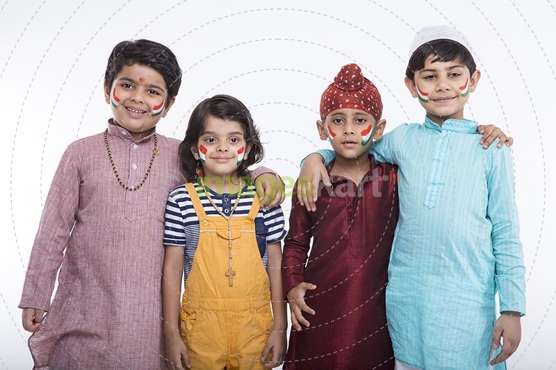 kids from different religions standing together 