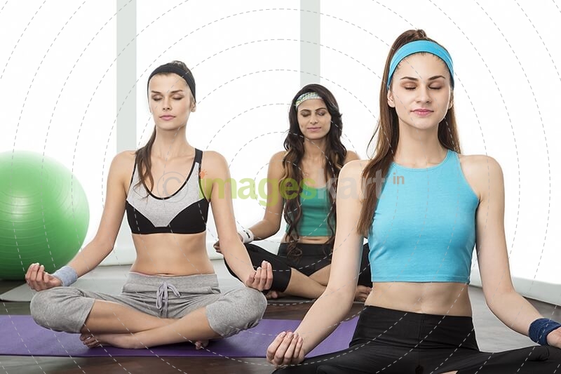 girls exercising in gym together 