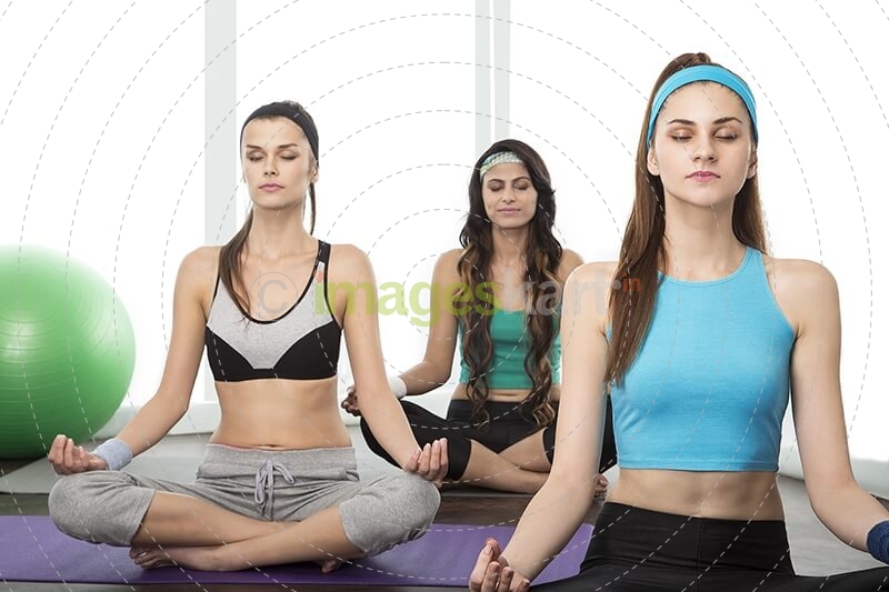 girls exercising in gym together 