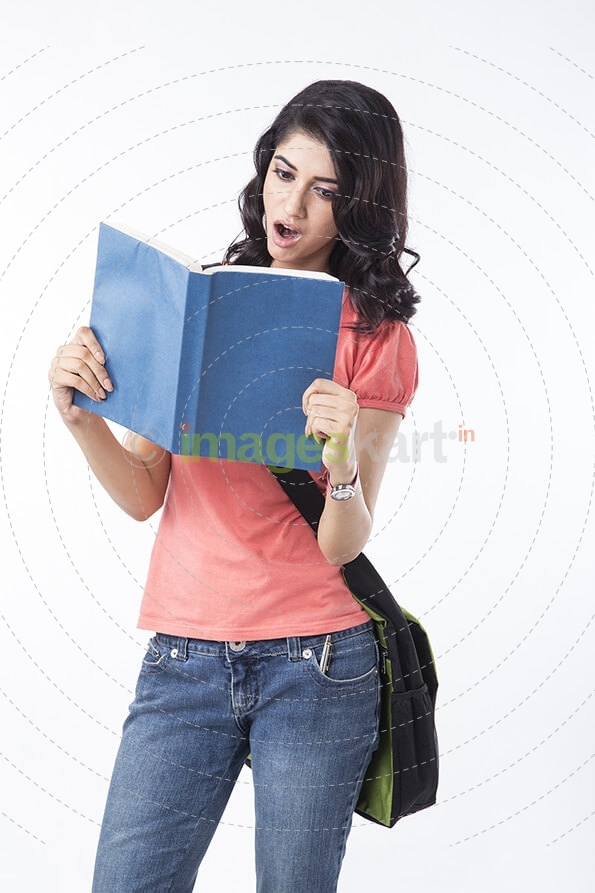 college girl preparing for examination
