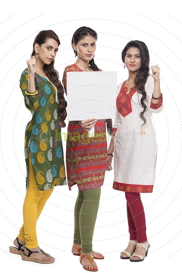 indian three women with placard
