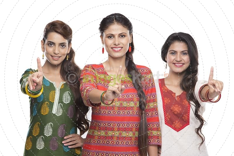 indian women posing happiness