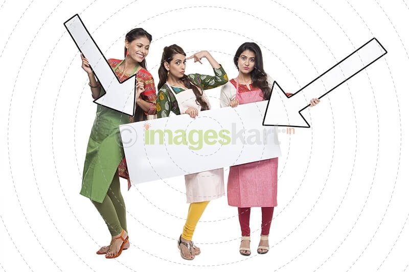 indian three women with placard