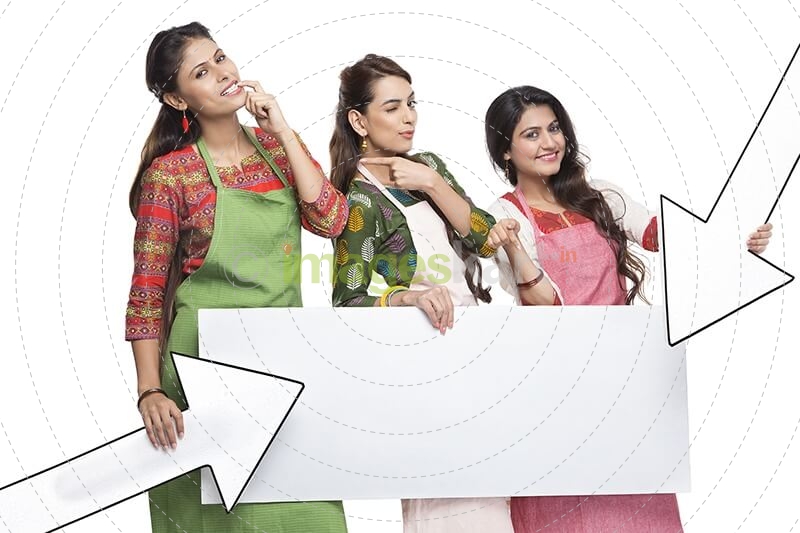 indian three women with placard