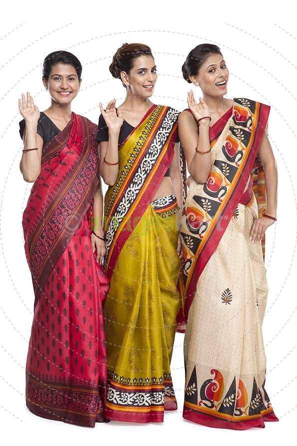 indian three women welcoming