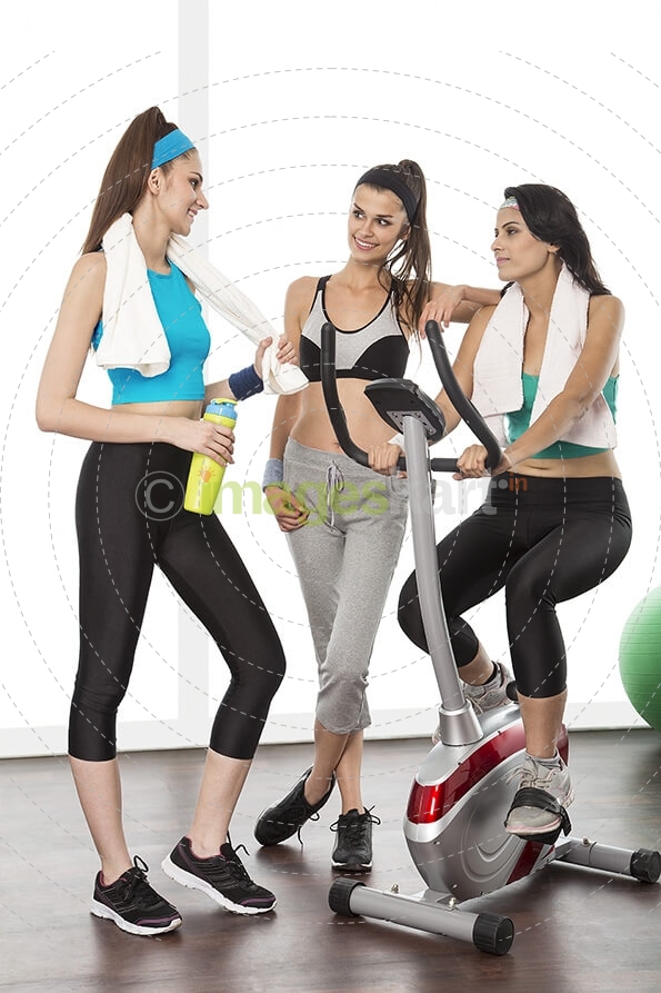 young girls exercising in gym
