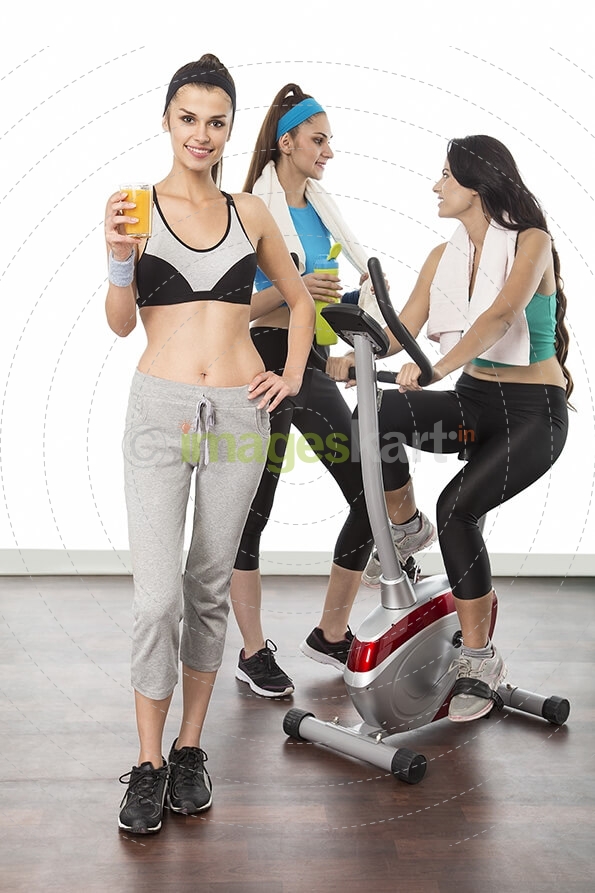 young girls exercising in gym