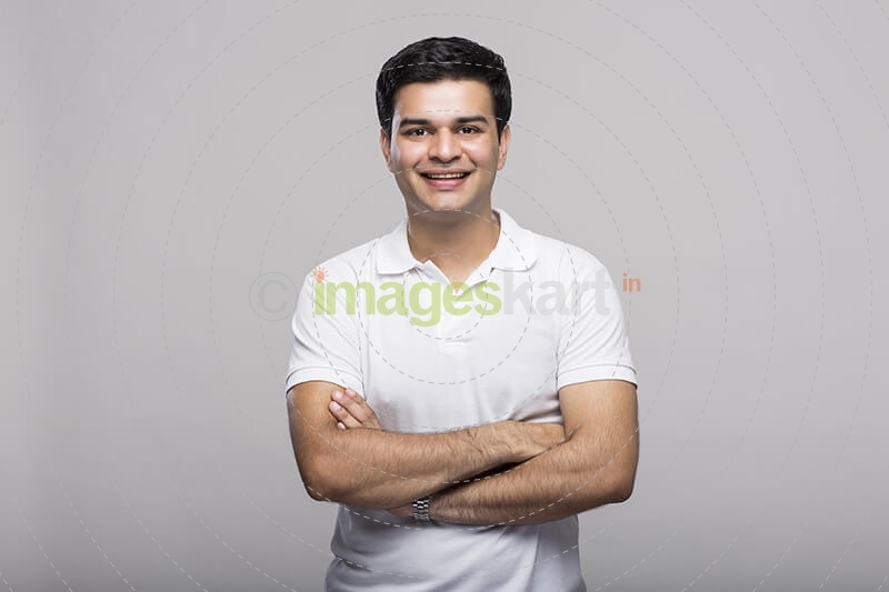 Man standing with hands folded