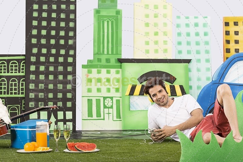 Man listening music