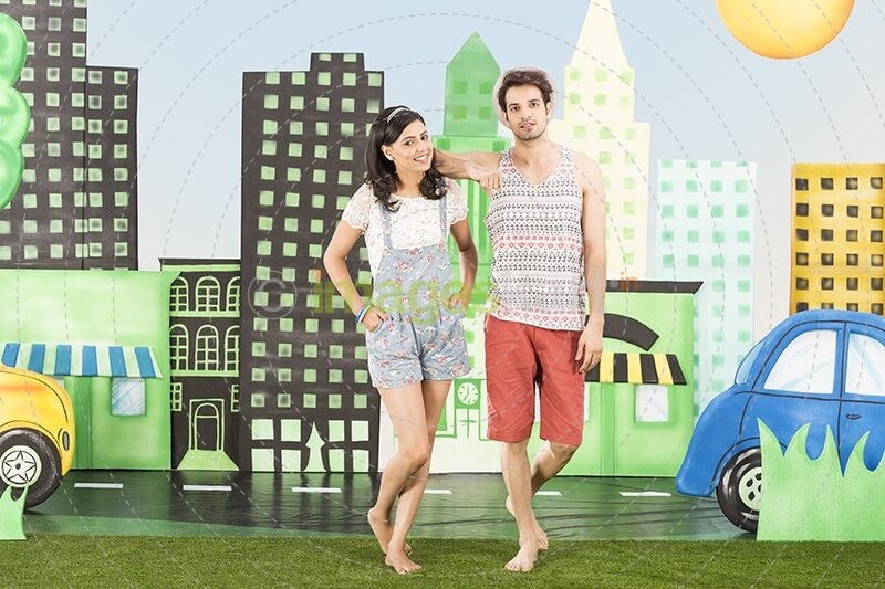 Couple posing for photograph